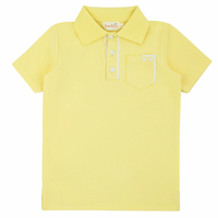 Bondoux Pastel Yellow Boys Short Sleeve Polo Shirt 255BTS