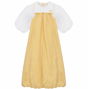 Pompomme Yellow Gingham Maxi Jumper P7330- RUNS BIG SIZE DOWN