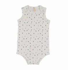 Bonjoy Patterned Fruit Shorts Romper - Blueberry