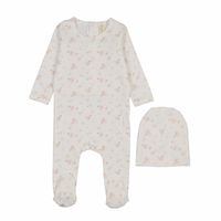 Bonjoy Patterned Fruit Footie Set - Whimsical Pink Berry