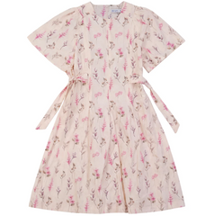 Pip + Pio Pink Side Bows Floral Dress P7272