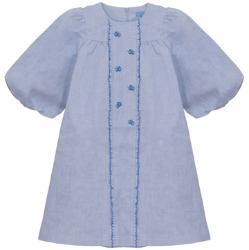 Pompomme Blue Blueberry Embroidered Dress P7278