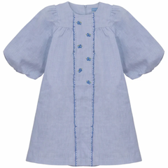 Pompomme Blue Blueberry Embroidered Dress P7278