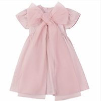 Pompomme Pink Tulle Bow Detail Dress P7298 (SHORT SLEEVES)