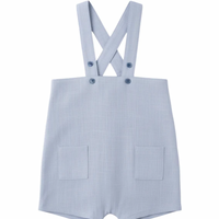Pompomme Blue Blueberry Tab Shorts W/Suspenders P7426