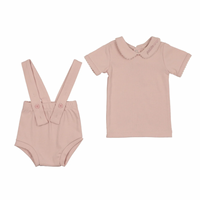 Bonjoy Petite Collar Top W/ Suspender Diaper Cover - Pink