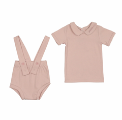 Bonjoy Petite Collar Top W/ Suspender Diaper Cover - Pink