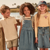 Little Parni Wide Striped Tshirt - Long Sleeves Grey/Ivory (K614)
