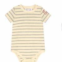 Little Parni Wide Striped Onesie Grey/Ivory (K617)