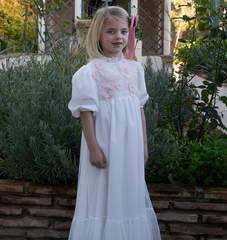 Jouet Tulle Gown With Embroidery Flowers And Ruffled Hem