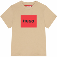 Hugo Boys Beige Logo T-Shirt