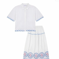 Pip + Pio Cream Scallop Embriodered Detail Set P7292