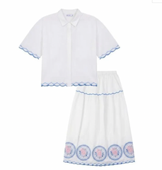 Pip + Pio Cream Scallop Embriodered Detail Set P7292