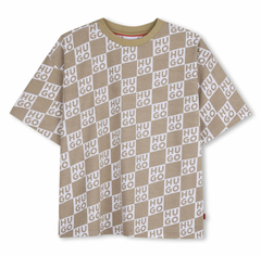 Hugo Stone All Over Monogram Print Tee