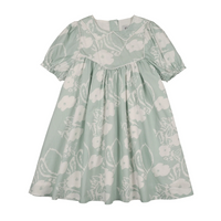 Kin And Kin Stitched Down Collar Short Sleeve Dress - Floral Print (sh2)
