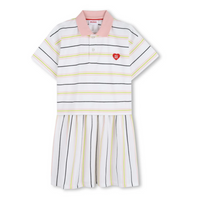 Hugo White Striped Polo Style Dress