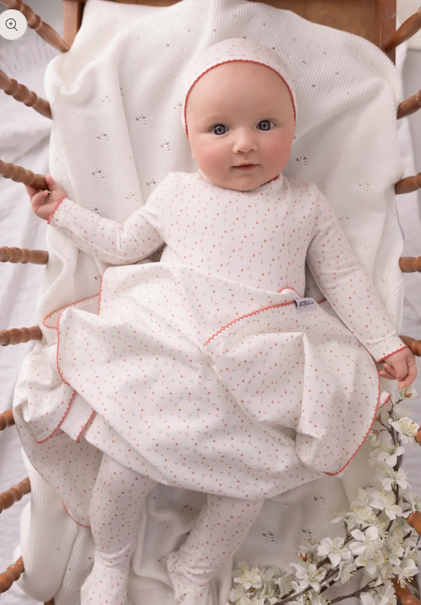 Minilabel White Bright Floral Print Footie-Girls