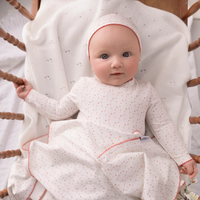 Minilabel White Bright Floral Print Footie and Hat-Girls