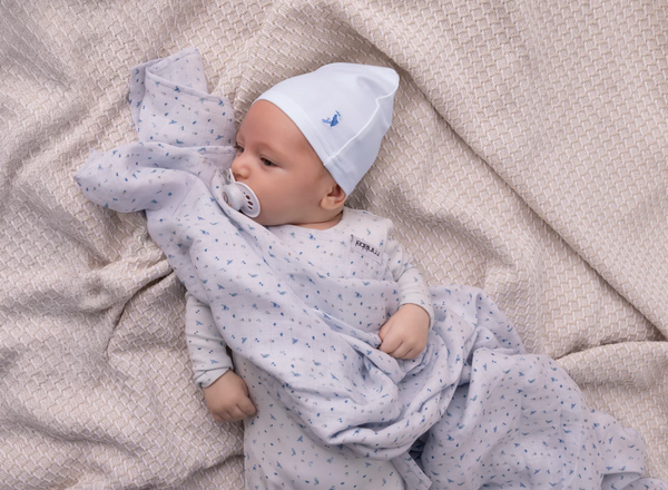 Minilabel Blue Bird Over Print Footie and Hat-Boys