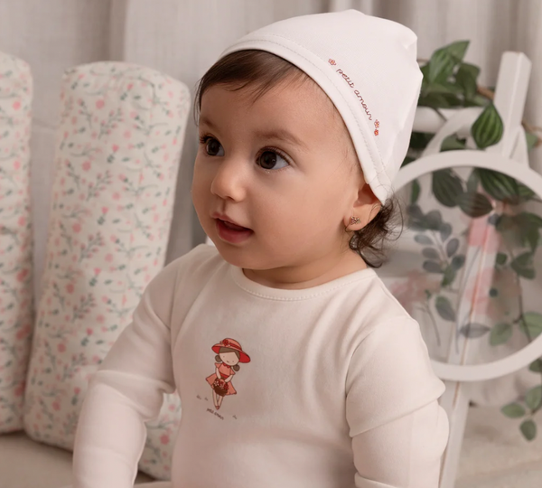 Minilabel White Doll Footie and Hat- Girls