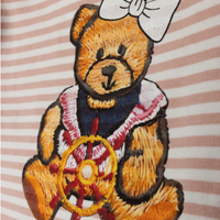 Phil and Phoebe Pink Teddy Bear Striped T-shirt Set