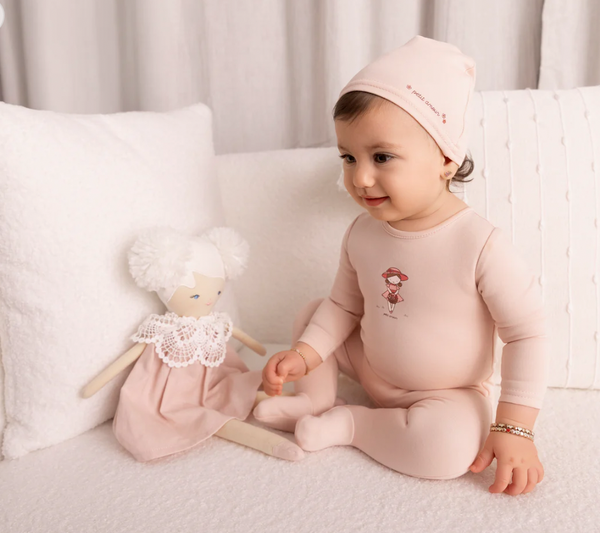 Minilabel Pink Doll Footie and Hat- Girls