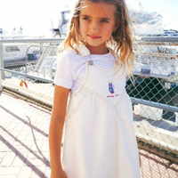 Calla Lili Girl Pinafore Golf Dress - White