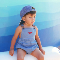 Calla Lili BB Boy Nautical Romper - Denim Blue