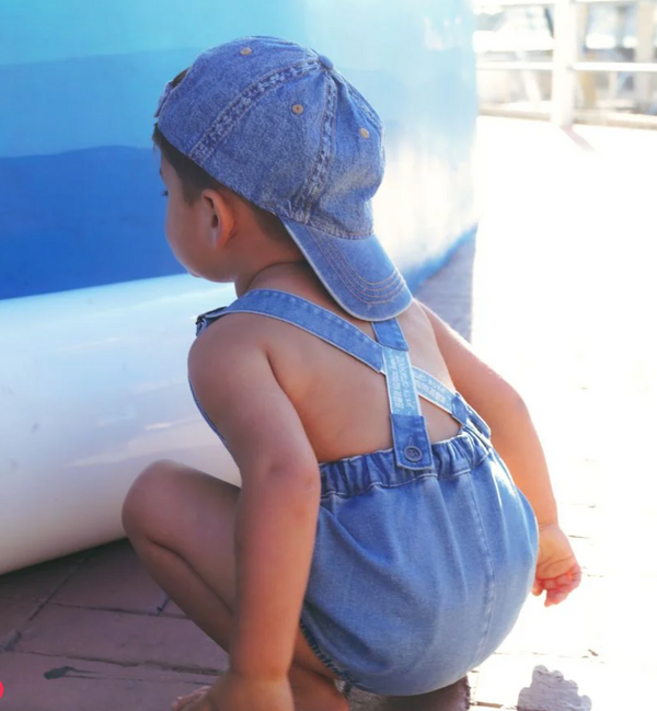 Calla Lili BB Boy Nautical Romper - Denim Blue