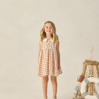 Rylee + Cru  Collared Babydoll Dress Cherry Check