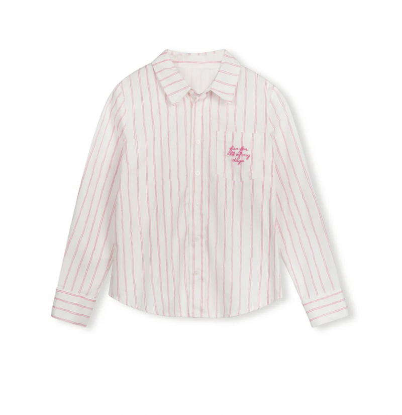 エピヌ　é button blouse pink Women's Pinch Embroidered Button Down Blouse | Eagle Eye Outfitters