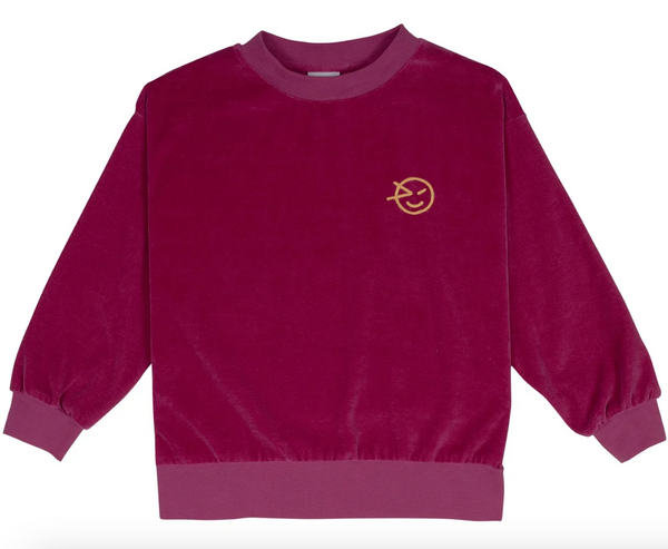 Wynken Pale Magenta Velour Sweat