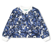 Kenzo Dark Blue Sweatshirt Florals Print