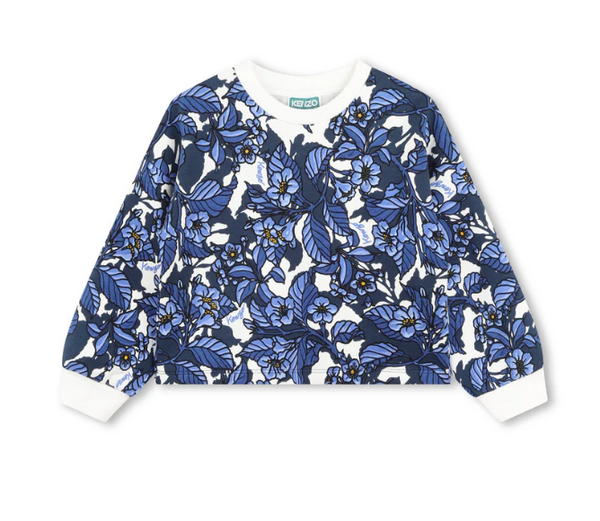 Kenzo Dark Blue Sweatshirt Florals Print