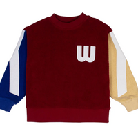 Wynken Collage Red Mix Fluffy Panel Sweat