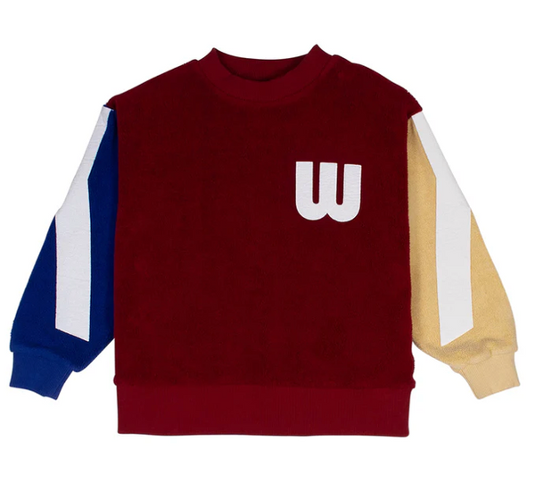 Wynken Collage Red Mix Fluffy Panel Sweat