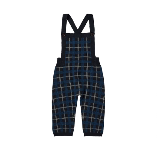 Fub Dark Navy Baby Checked Overalls (7024 Aw)