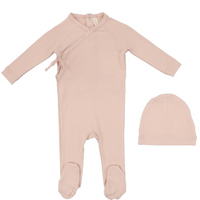 Lilette By Lil Legs Wrapover Footie Set Pale Pink