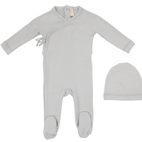 Lilette By Lil Legs Wrapover Footie Set Pale Blue