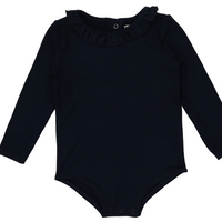 Lil Legs Ruffle Onesie Navy