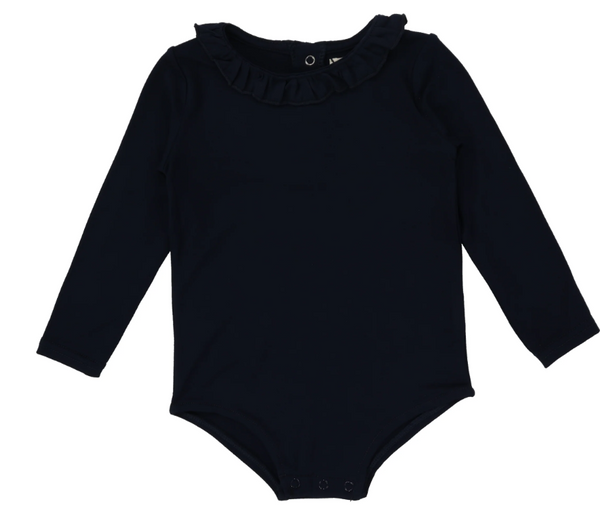 Lil Legs Ruffle Onesie Navy