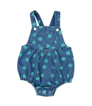 The New Society Smiley Denim Special Baby Romper Light Blue Denim