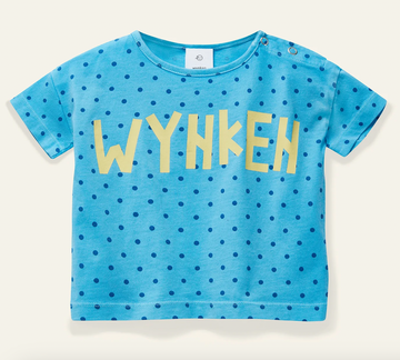 Wynken Sky Blue Mini Ribbon Polka Dot Tee