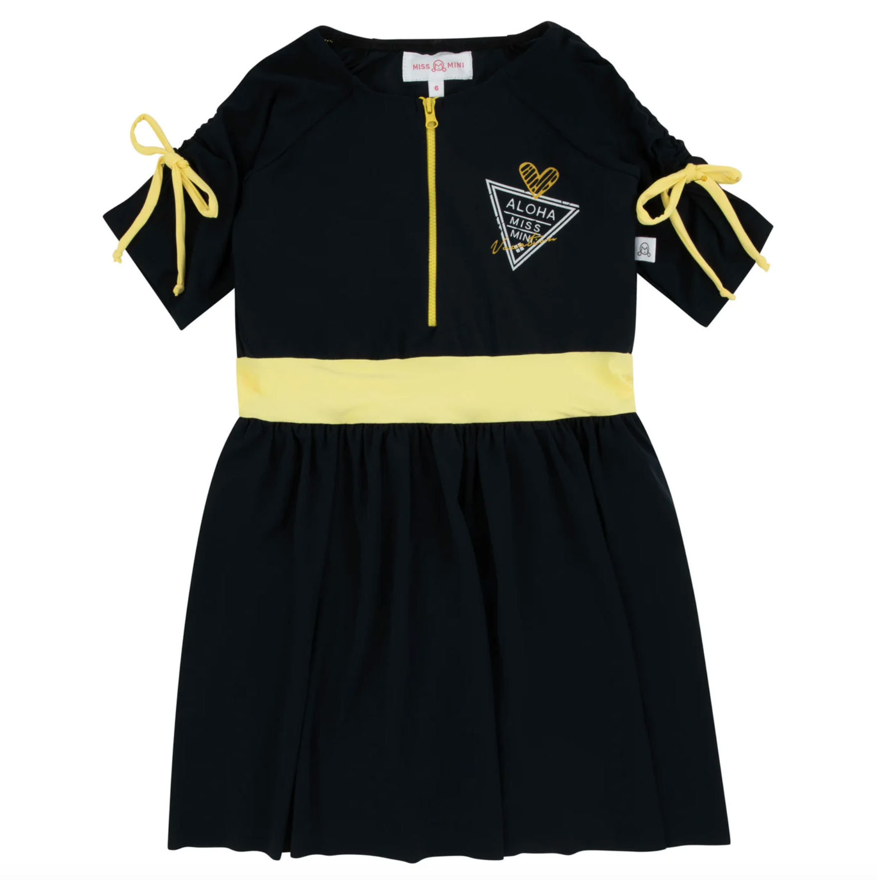 swim dress with short sleeves Black Ruffled Short Sleeve Lace Trim V Neck One Piece Swim Dress