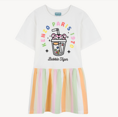 KENZO KIDS Shiny Print Dress Pink