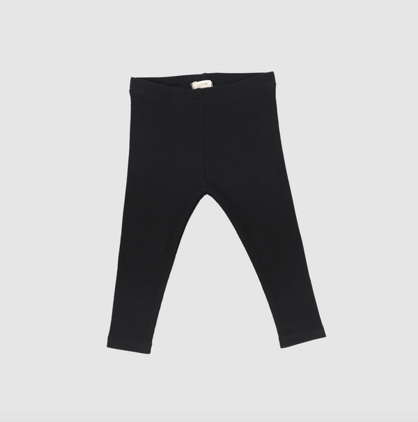 Lil Legs Black Ribbed Basics Ribbed Leggings