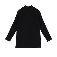 Lil Legs Black Knit Basics Knit Long Sleeve Mockneck Tee