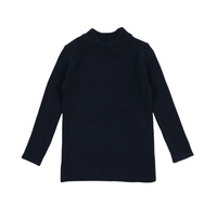 Lil Legs Navy Knit Basics Knit Long Sleeve Mockneck Tee