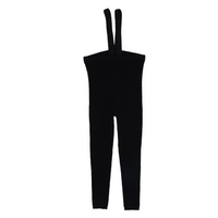 Lil Legs Black Knit Basics Knit Suspender Leggings