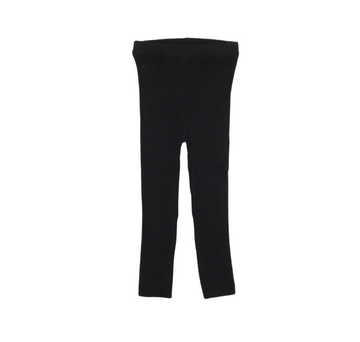 Lil Legs Black Basic Leggings Knit Leggings
